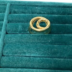 18K Gold Filled Elegant Gold-Tone Interlocking Ring